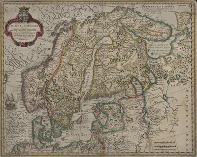 Exact Map of the Kingdoms of Sweden and Norway by Gerhard Mercator
